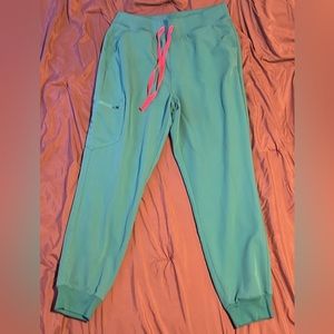 Figs surgical green High Waisted Zamora Jogger Scrub Pants